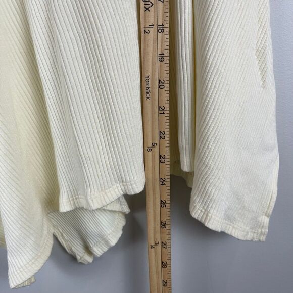 Farm Rio Tank Top Women P XS Ivory Ribbed Halter Strap Asymmetrical Beachy Flowy - Picture 11 of 11